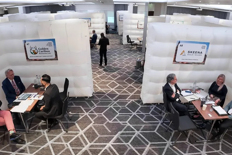 Private 1-2-1 mining investment meetings taking place in individual meeting booths